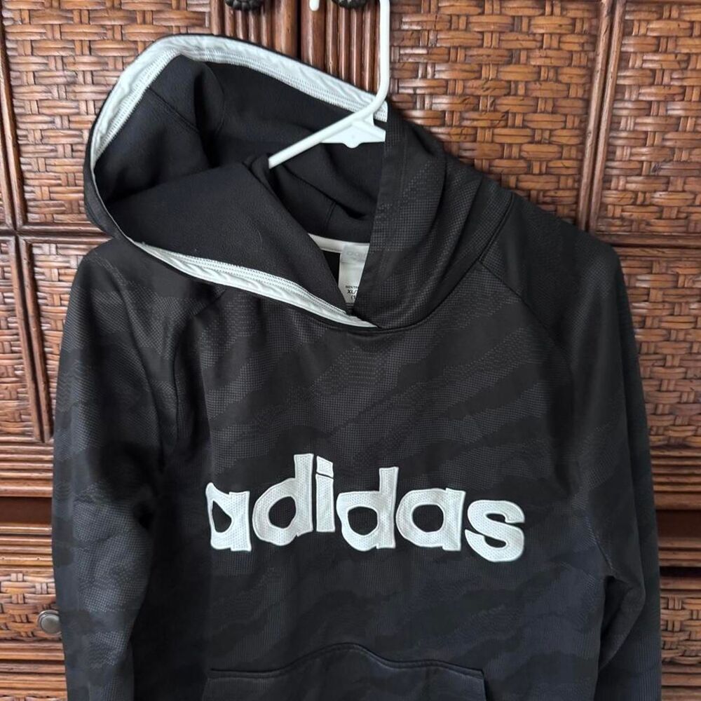 Adidas Black and Grey Hoodie